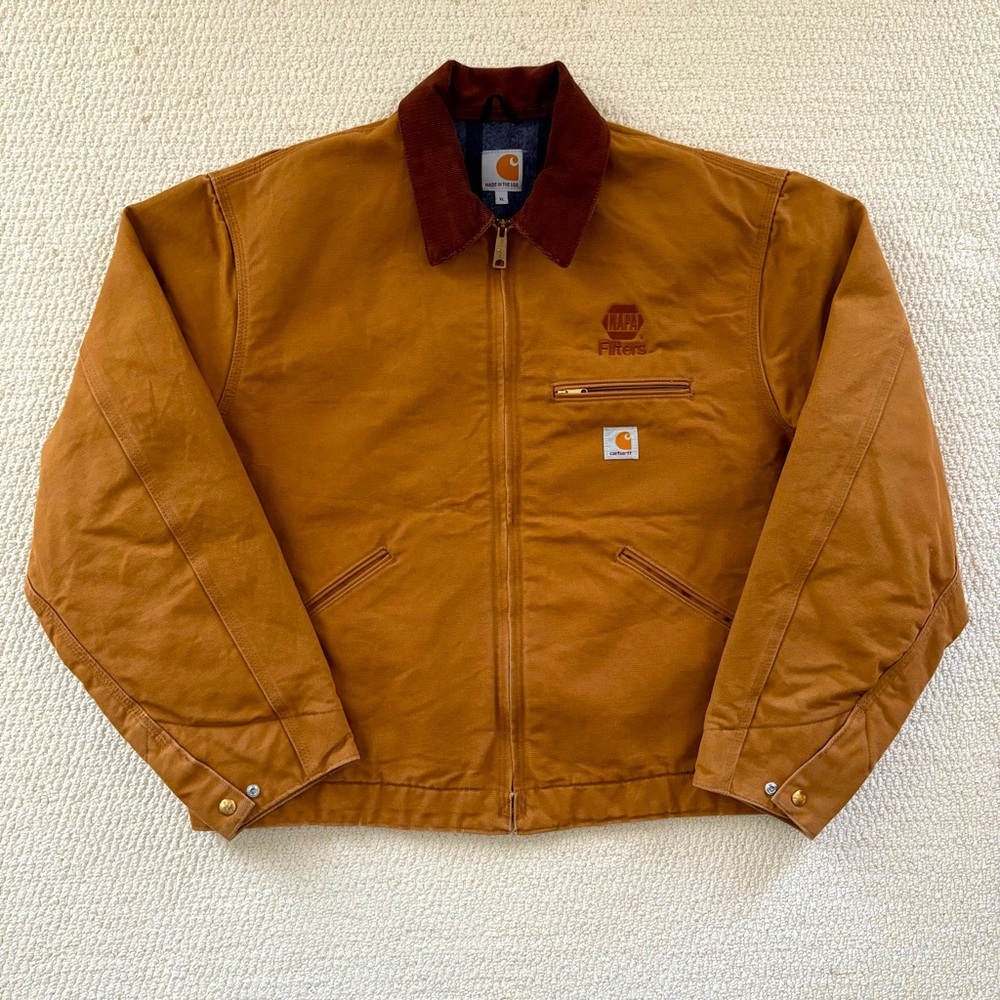 Vintage MADE IN USA Carhartt Blanket Lined Brown Detroit Jacket